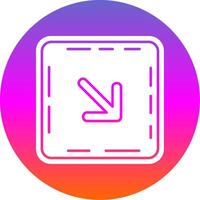 Down right arrow Glyph Gradient Circle Icon vector