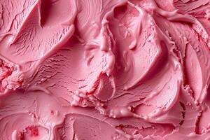 AI generated Close-Up Texture of Strawberry Ice Cream. photo