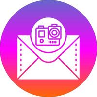 Camera Glyph Gradient Circle Icon vector