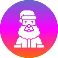 Papa Noel claus glifo degradado circulo icono vector