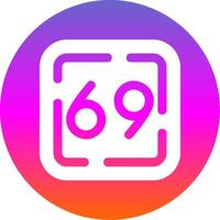 Sixty Nine Glyph Gradient Circle Icon vector