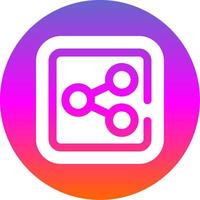 Share Glyph Gradient Circle Icon vector