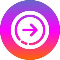 Right arrow Glyph Gradient Circle Icon vector