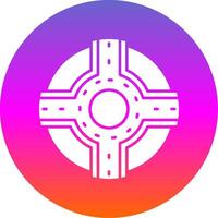 Roundabout Glyph Gradient Circle Icon vector