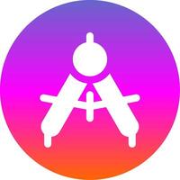Drawing compass Glyph Gradient Circle Icon vector