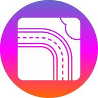 Highway Glyph Gradient Circle Icon vector