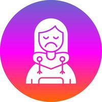 Sad Glyph Gradient Circle Icon vector