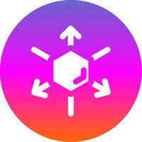 3d coordinate axis Glyph Gradient Circle Icon vector