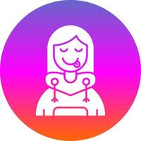 Tongue Glyph Gradient Circle Icon vector