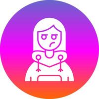 mentiroso glifo degradado circulo icono vector