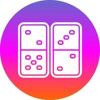 Domino Glyph Gradient Circle Icon vector