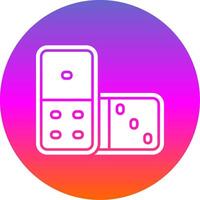 Domino Glyph Gradient Circle Icon vector