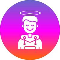 Angel Glyph Gradient Circle Icon vector