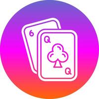 Poker Glyph Gradient Circle Icon vector