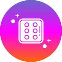 Dice six Glyph Gradient Circle Icon vector