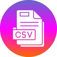 Csv Glyph Gradient Circle Icon vector