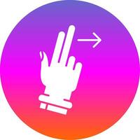 Two Fingers Right Glyph Gradient Circle Icon vector