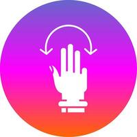 Three Fingers Rotate Glyph Gradient Circle Icon vector