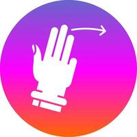 Three Fingers Right Glyph Gradient Circle Icon vector