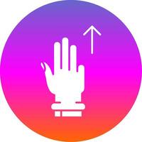 Three Fingers Up Glyph Gradient Circle Icon vector