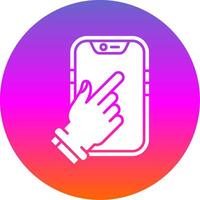 Touch Device Glyph Gradient Circle Icon vector