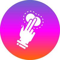 Two Fingers Tap Glyph Gradient Circle Icon vector