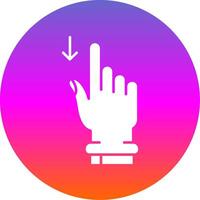Swipe Down Glyph Gradient Circle Icon vector
