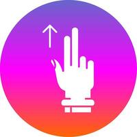 Two Fingers Up Glyph Gradient Circle Icon vector