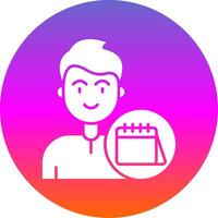 Calendar Glyph Gradient Circle Icon vector