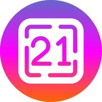 Twenty One Glyph Gradient Circle Icon vector
