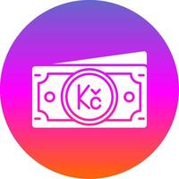 Koruna Glyph Gradient Circle Icon vector