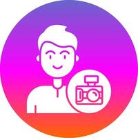 Camera Glyph Gradient Circle Icon vector