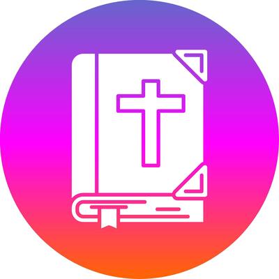 Bible Glyph Gradient Circle Icon
