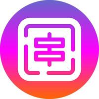 Center alignment Glyph Gradient Circle Icon vector