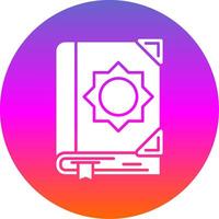 Quran Glyph Gradient Circle Icon vector