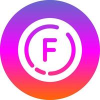 Letter f Glyph Gradient Circle Icon vector