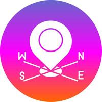 Corrdinate Glyph Gradient Circle Icon vector