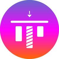 Top alignment Glyph Gradient Circle Icon vector
