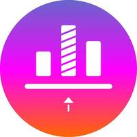 Bottom allignment Glyph Gradient Circle Icon vector