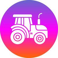 tractor glifo degradado circulo icono vector