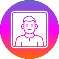 Portrait Glyph Gradient Circle Icon vector