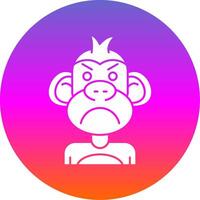Angry Glyph Gradient Circle Icon vector