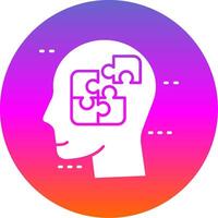 Confused Glyph Gradient Circle Icon vector
