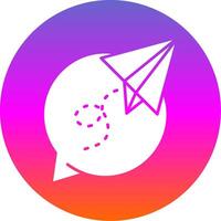 Paper plane Glyph Gradient Circle Icon vector