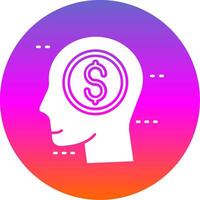 Greed Glyph Gradient Circle Icon vector
