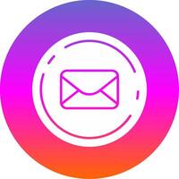 Email Glyph Gradient Circle Icon vector