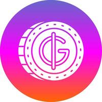 Guarani Glyph Gradient Circle Icon vector