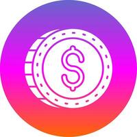 Dollar Glyph Gradient Circle Icon vector