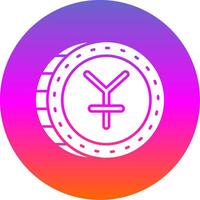 Yuan Glyph Gradient Circle Icon vector