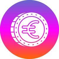 Euro Glyph Gradient Circle Icon vector